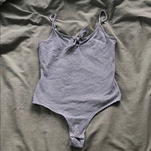 Garage Blue and White Striped Body Suit